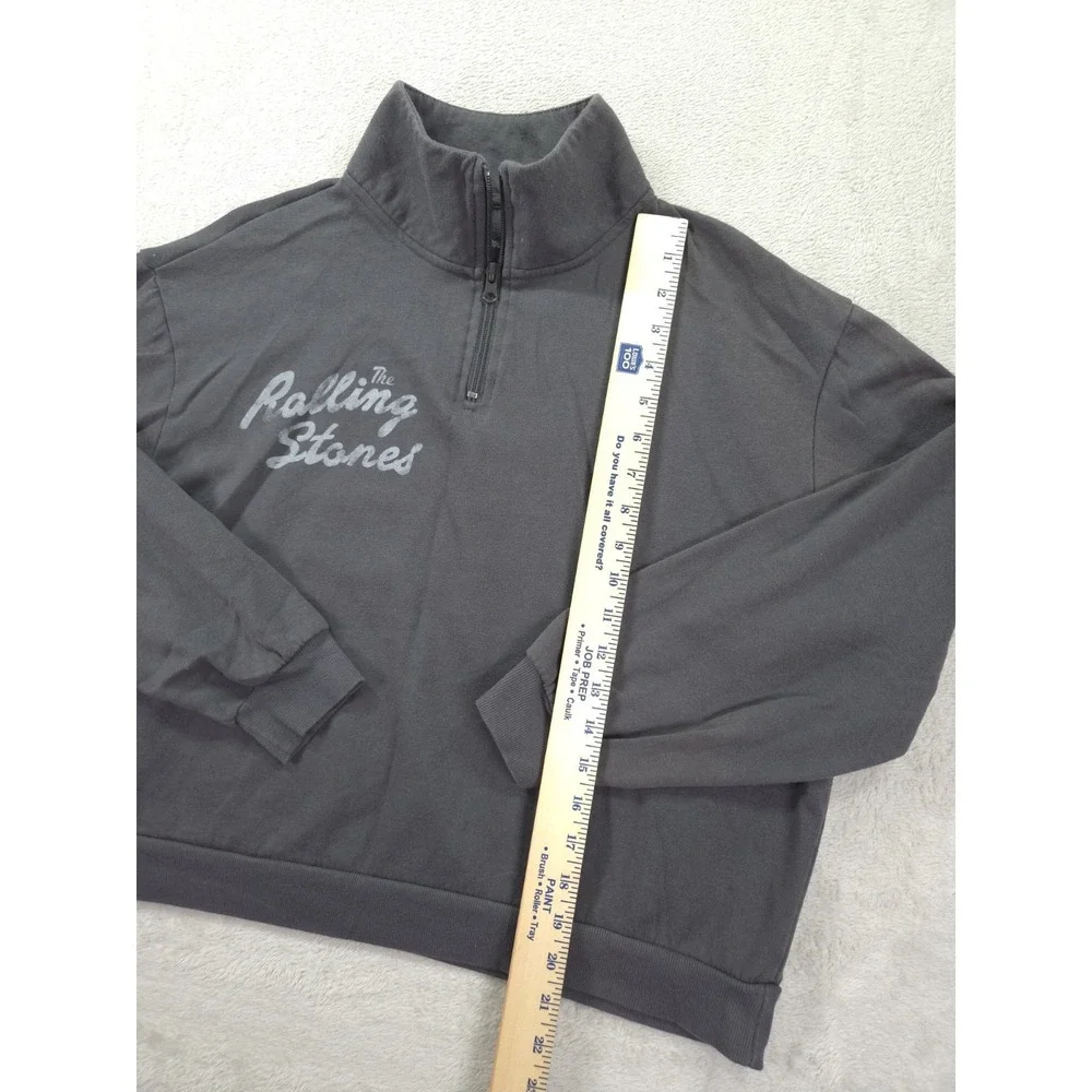 The Rolling Stones 1/4 Zip Cropped‎ Sweatshirt Womens Large Tongue